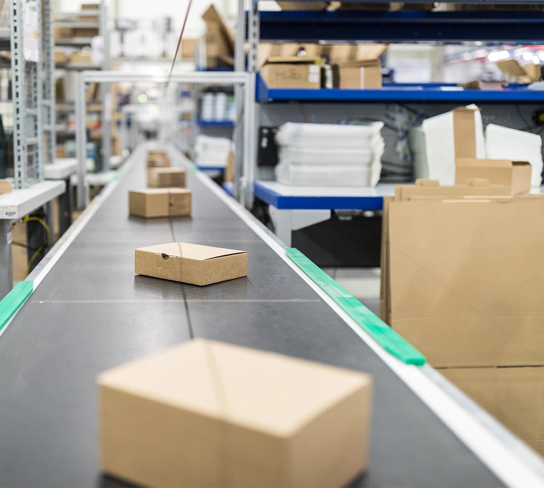 Boxes on Assembly Line