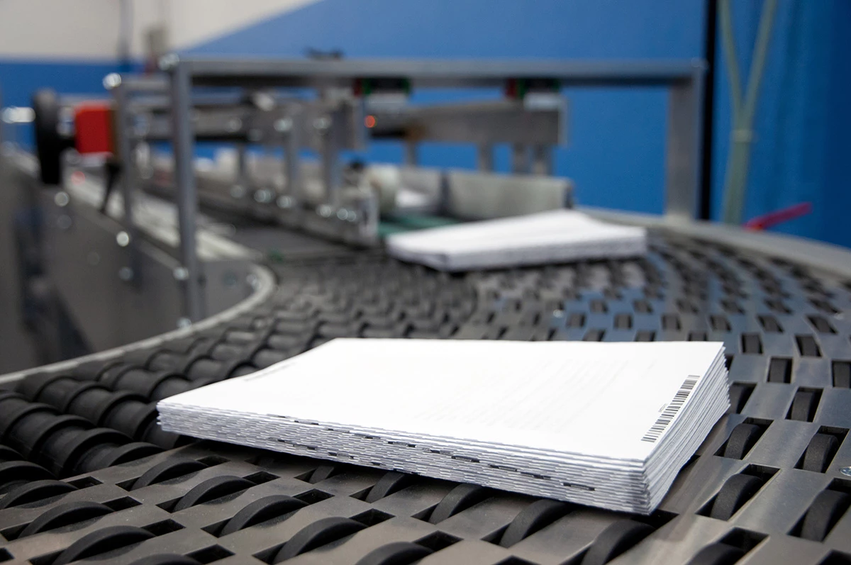 Stack of Booklets on Assembly Line